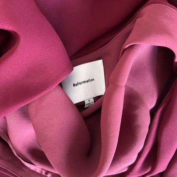 BEST Reformation Jonelle Mini Dress Small Romance Wine Red Floral Silk - Picture 5 of 9